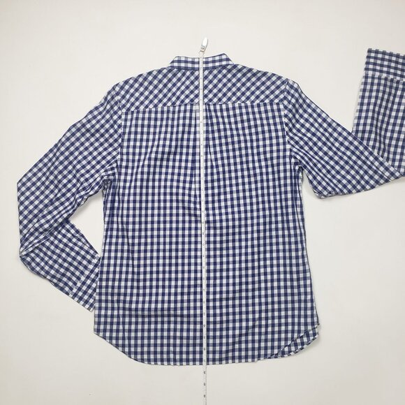 Untuckit Women's Belleza Checkered Shirt Cotton Blue & White Gingham — Pick Size - Picture 4 of 11